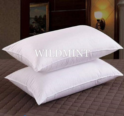 WILD MINT Microfibre Solid Sleeping Pillow Pack of 2(White)