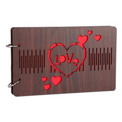 Sehaz Artworks Love-You Scrapbook Photo Albums for 4x6 Photos for Baby Birthdays, Couples Husband Wife Wedding (26 cm X 16 cm X 4 cm, Brown)