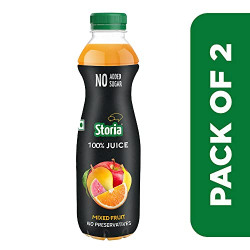 Storia 100% Fruit Juice- Mixed Fruit- No Added Sugar & No Preservatives- 750 ml PET Bottle Pack of 2