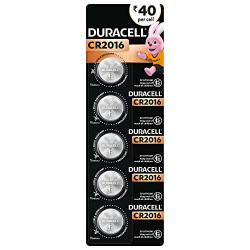 Duracell Specialty CR2016 Lithium Coin Battery 3V, Pack of 5 Suitable for use in keyfobs, Scales, wearables and Medical Devices