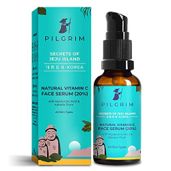 Pilgrim 20% Vitamin C Face Serum with Hyaluronic Acid & Kakadu Plum for glowing skin | For Dry skin, Oily skin & Combination Skin | For Men and Women | Korean Skin Care | Vegan & Cruelty-free | 30ml