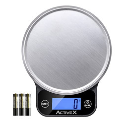 ActiveX (Australia) Quanty Smart Digital Kitchen Scale for Home, with 0.1g/0.004oz Precision & 6kg/13lbs Max Capacity, Weighs in Grams and oz, Easy to Tare, for Cooking, Baking, & Weight Loss Diet