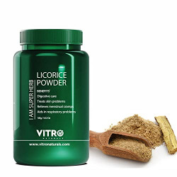 Vitro Naturals Licorice (Mulethi) Powder 100 gm | 100% Natural Powder |Increases skin glow|Pack of 2x 100 gm