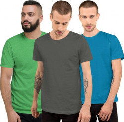 CLOTHINKHUB Solid Men Round Neck Multicolor T-Shirt(Pack of 3)
