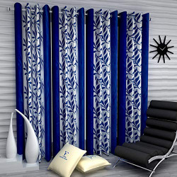 Fashion String Polyresin Door Curtain Set (7 feet Long, Blue) - 4 Pieces