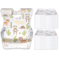 Poplins Disposable Baby Bibs, 20 Pack Soft Travel Bibs for Feeding Infant Babies Use and Throw Bibs Toddler Drool Burp Apron (20)