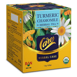 CARE Herbal Tea Range of Turmeric (Turmeric Chemomile Green Tea - 15 Green Tea Bags) Pack of 1 | Herbal Green Tea | Green tea for weight loss | Green tea for immunity boost | Turmeric spiced green tea