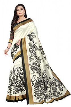 Amazon Brand - Anarva Women's Art Silk Printed Saree With Blouse Piece