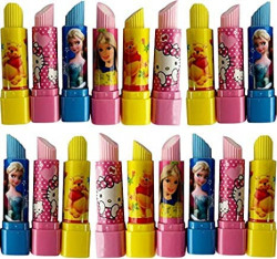 HILY Lipstick Style Rubber Eraser for Birthday Party Return Gift, Multi Colour (Pack of 4)