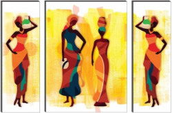 SAF 6 MM MDF Modern Art Self Adhesive Digital Reprint 12 inch x 18 inch Painting(With Frame, Pack of 3)