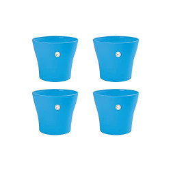Kraft Seeds 6 Inch Fleshy Flower Planters with Modern Decorative Design and Vibrant Colours  Blue  Pack of 4