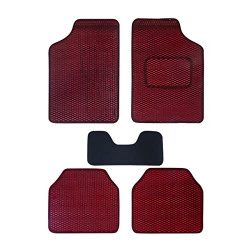 Kingsway Dotted Style Designer Car Floor Mats, Suitable for Maruti Suzuki Ertiga, Model Year : 2016 - 2018, Color : Red, Set of 5 Pieces