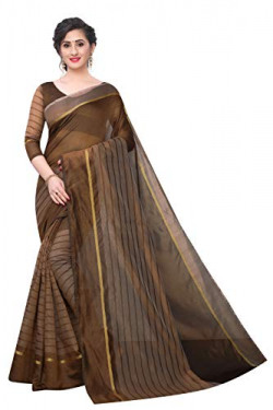 JANKIT DESIGNER Women's Woven Cotton Saree (Rustam coffie_Brown)