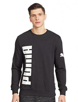 Puma Big Logo Crew FL Sweatshirt Dark Gray Heather, M