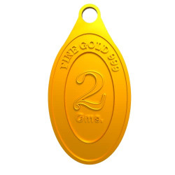 Euphoria 24k (999) 2 gram Yellow Gold Coin cum Pendant
