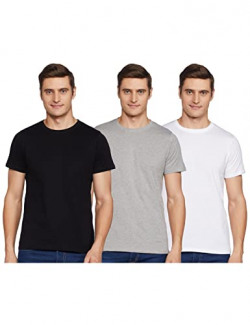 Chromozome Men Regular Fit Tee Os 10 ( Pack Of 3 ) S White-Black- Grey