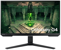 Samsung 25 (62.2cm) Odyssey G4 IPS Gaming Monitor|FHD 1920 x 1080|240Hz|1ms|400nits|SRGB 99%|Ports-HDMIx2,DP,Headphone|DP Cable|Height-Tilt-Pivot Adjustable Stand|Nvidia G-Sync|LS25BG400EWXXL|Black