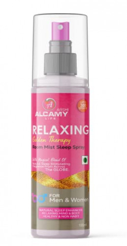 Arshi A Alcamy Life Relaxing Room Mist Sleeping Spray (Golden Therapy) Deep Sleep Spray For Good Sleep (100ML (PACK OF 1))