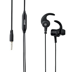 Vibez StormSX Wired Earphones with Mic| Wired Earphones| Wired in-Ear Headphones with HD Sound|Tangle Free Cable, Comfort in-Ear Fit (VBWS01, 1 Year Warranty, Black)