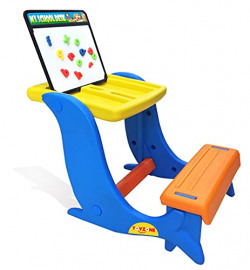 Toyzone 4 in 1 My School Desk-80039 | School Desk with Accessories | Writing-Drawing-Learning-Storage Activity | Simple Assembly | Learn with Fun | Desk with Storage Space | Magnetic Alphabets & Numbers | Flip top Play Board | For Age 3+ years