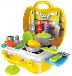 Toys Bhoomi Learn to Cook Modern Kitchen Chef Suitcase Playset for Pretend Role Playing for Kids