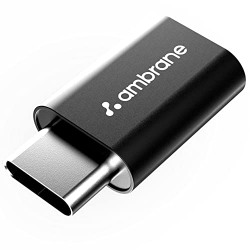 Ambrane Type-C to Micro USB OTG Adapter for 3A Fast Charging and Data Sync- Compatible with All Type-C Enabled Devices Black