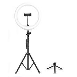 DIGITEK (DRL-14C) 14 Inch LED Ring Light with 5ft Stand & Smartphone Mount - USB Powered, Color Switch Mode, Brightness Control, Dual Temperature - for Photo & Video Shoots, Makeup, Vlogging!
