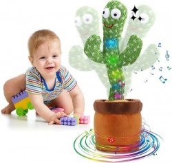 Wembley Dancing Cactus Toy, Talking Game Cactus Toy, 120 Songs Talking Dancing Cactus Toy Can Sing, Talk, Record and Repeat What You Say Decor for Kids & Adult(Green)