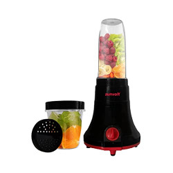 ZunVolt Fruice Juicer Blender Grinder and Smoothie Maker 400W(Black-Red)
