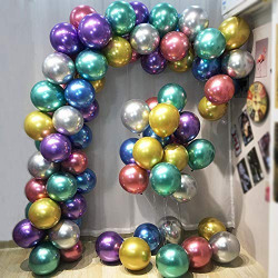 Fab Party Decor Multi Color 10 inch Chrome Metallic Balloons