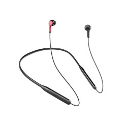 GIZMORE MN220 Wireless Bluetooth 5.0 in Ear Neckband| 20 Hours Playtime| 10 Min Charging Work Upto 2 hrs| Dual Pairing|360 Degree Surround Stereo| HD Microphone & Magnetic Earphone (Red & Black)