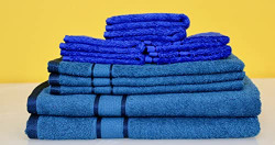 Frestol Cotton 2 Bath Towels 3 Hand Towels 6 face Towels (Cyan)