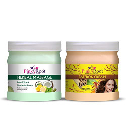 Pink Root Herbal Massage Cream 500gm with Saffron Cream 500gm