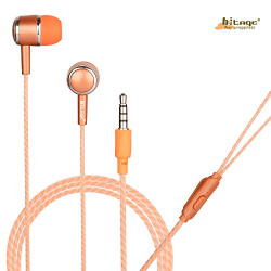 Hitage Earphones Hp-315+ HD Sound Deep Extra Bass Wired Earphone with Mic (Orange, Orange) (HEADPHHP315OE)