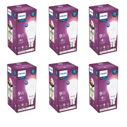 Philips Ace Saver 9 Watt LED Bulb, Base B22 (Cool Day Light), Pack of 6