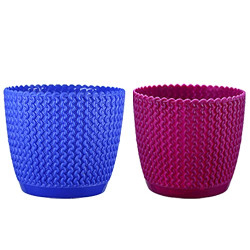 GATE GARDEN Unicon Pot Elegant Curvy Braided Texture Home and Garden Pot Dark Blue and Purple (Pack of 2) (KSNUP123)
