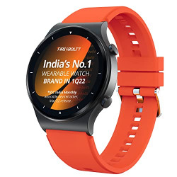 Fire-Boltt 360 Pro Bluetooth Calling, Local Music and TWS Pairing, 360*360 Display with Rolling UI & Dual Button Technology, Spo2, HeartRate & Temperature (TarnishOrange)