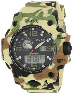 Amazon Brand - Symbol Men Silicone AnalogDigital Black Dial Watch-Az-Sym-Ss21-1155F, Band Color-Multicolor