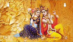 VASTVA Radha Krishna Home House Design Wood Wall Hanging Key CHABI Holder Hanger Decorative