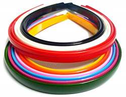 Hair Band For Girls & Woman Premium Plastic Solid Color Headband 10 Pcs (plane multicolored Hair Band)
