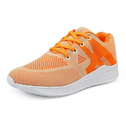meriggiare Women Fashion Breathable Sneakers Lightweight Sport Gym Jogging Casual Walking Air Cushion Athletic Tennis Running Sports Shoes- Fluorescent Orange