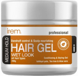 Irem Dandruff control & Scalp nourishing hair gel - Conditioning and Styling Gel For Men & Women - With Ichthyol Pale, Tea tree and Aloe vera extract - Medium hold - All hair types Hair Gel(200 g)