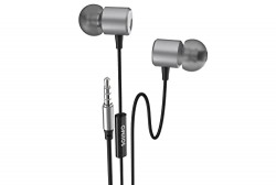 Amazon Brand - Solimo in Ear Wired Earphones with Mic, 10mm Driver, Nickel Plated Jack (Grey)