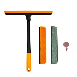 Multifunction Window Cleaning Tool Kit with Rotatable Squeegee, Scrub Sponge, and Mesh Screen Cleaner,3-in-1 Glass Cleaner for Mirror, Shower, Kitchen, ,Shower Door,Tile,Windshield
