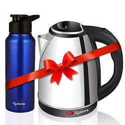Lifelong LLEKBT01 Electric Kettle 1.5 Litre 1500W for Boiling Water, Soup with Leak proof 750 ML Stainless Steel Bottle Combo | Combo for Kitchen, Easy to Use | 1 Year Warranty