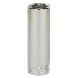 STANLEY STMT73332-8B 1/2-inch 18mm Chrome Vanadium Steel 6 Point Deep Socket (Silver)