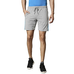 STOP by Shoppers Solid Cotton Blend Mens Lounge Shorts (Grey_Melange,Extra Large)