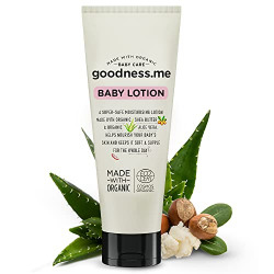 goodnessme Certified Organic Moisturizing Baby Face & Body Lotion, 200ml, Paediatrician Certified, Hypoallergenic, Certified Organic by ECOCERT France