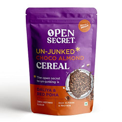 Open Secret Chocolate Almond Muesli 350g| Breakfast Cereal with Nuts & Seeds, Dried Fruits, Oats, Red Poha| Healthy Breakfast Cereal
