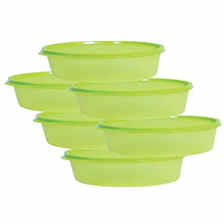 Wonder Plastic Super Fresh 450 Container Set, 6 pc Container 450 ml, Green Color, Made In India, KBS02112